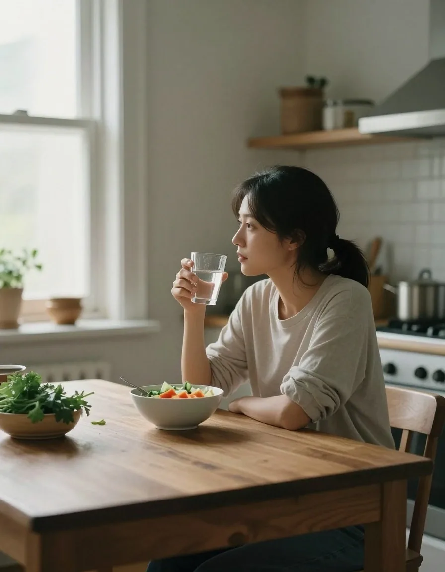 A registered nutritionist annotating a printed nutrition plan during an online consultation